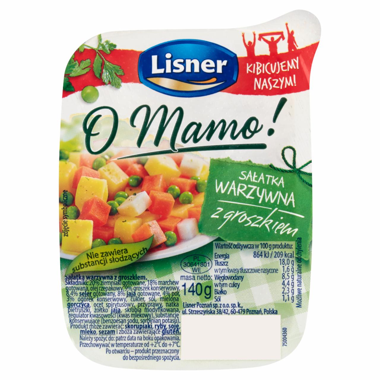 Zdjęcia - Lisner O Mamo! Sałatka warzywna z groszkiem 140 g