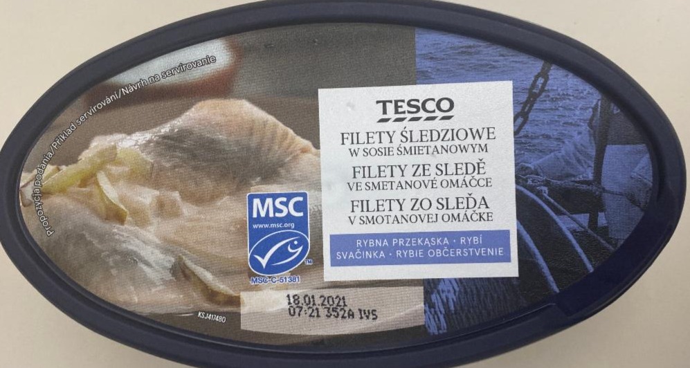 Zdjęcia - Filety śledziowe w sosie śmietanowym Tesco