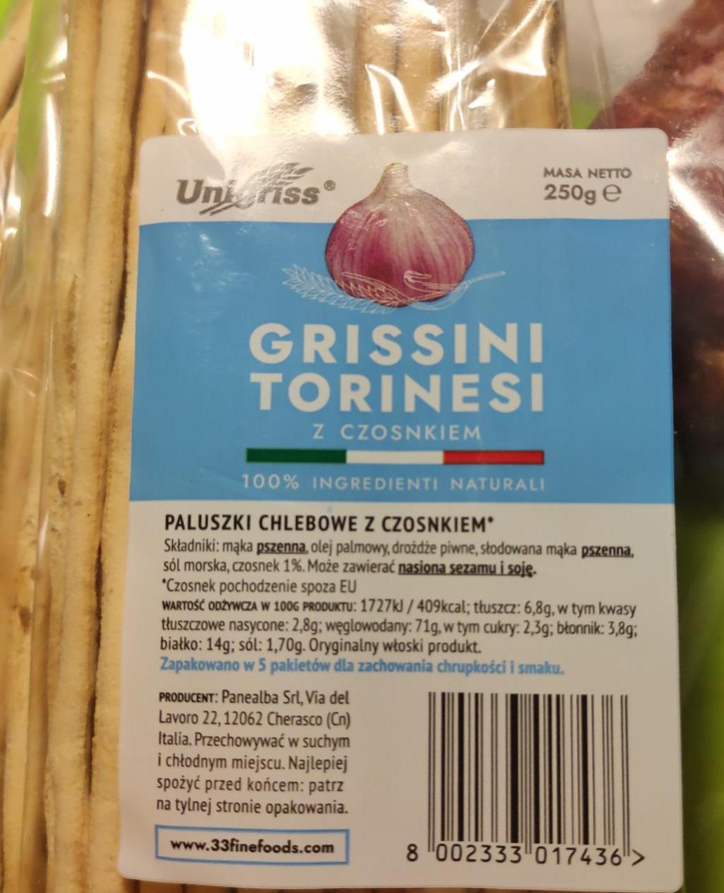 Zdjęcia - paluszki chlebowe czosnkowe Grissini Torinesi Unigriss