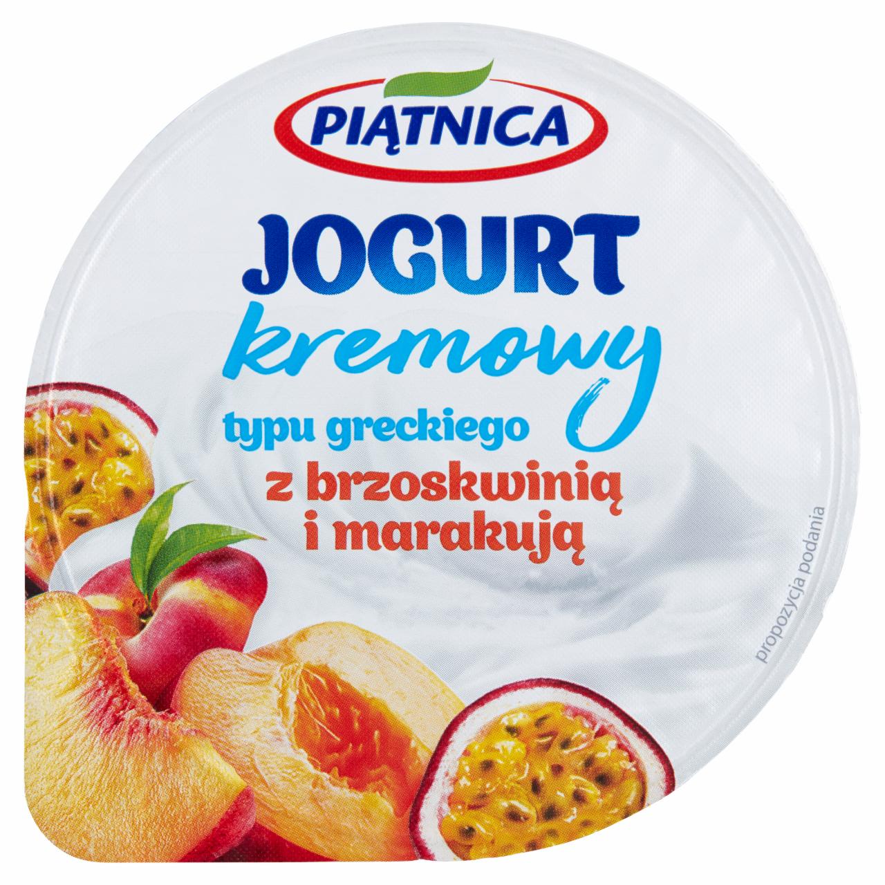 Zdjęcia - Piątnica Jogurt kremowy typu greckiego z brzoskwinią i marakują 150 g