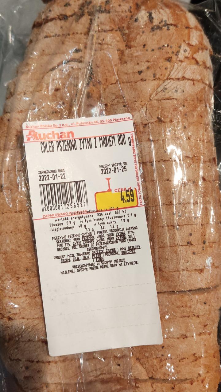 Zdjęcia - Auchan chleb Pszenno żytni z makiem