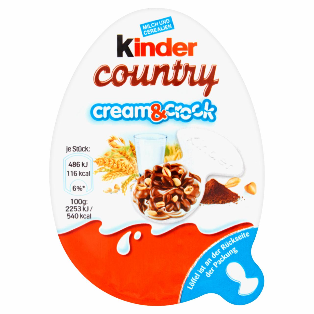 Zdjęcia - Kinder Country Cream & Crock Krem mleczny ze zbożami i czekoladą mleczną 21,5 g
