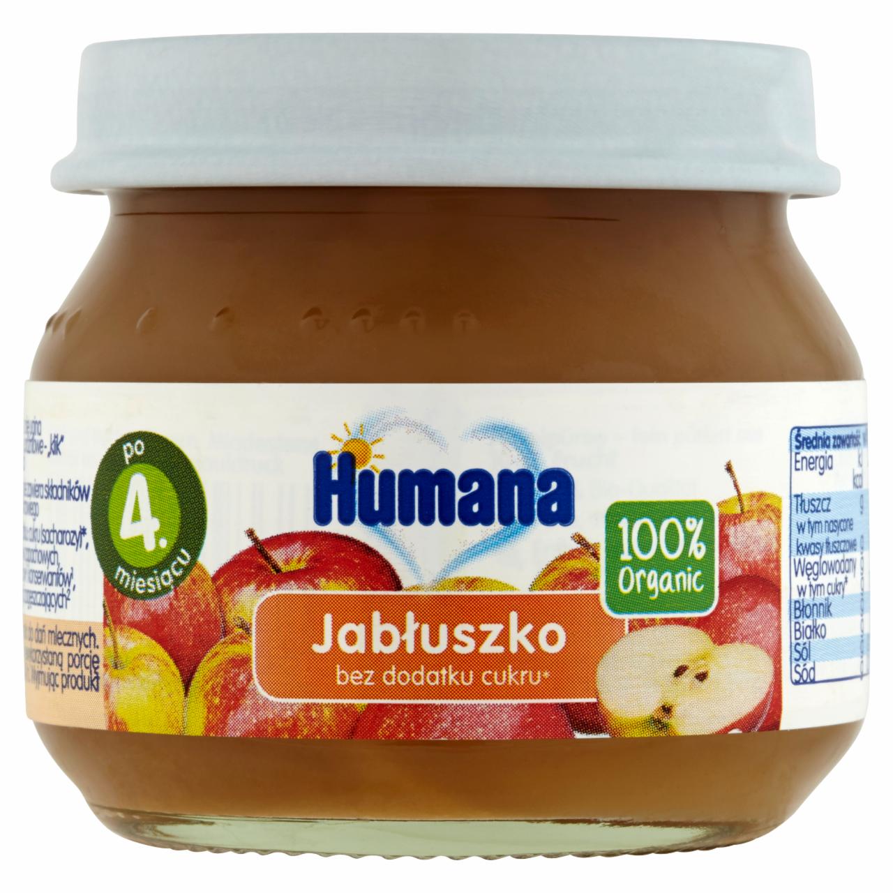 Zdjęcia - Humana 100% Organic Jabłuszko po 4. miesiącu 80 g