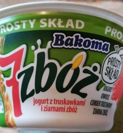 Zdjęcia - 7 zbóż jogurt z truskawkami i ziarnami Bakoma