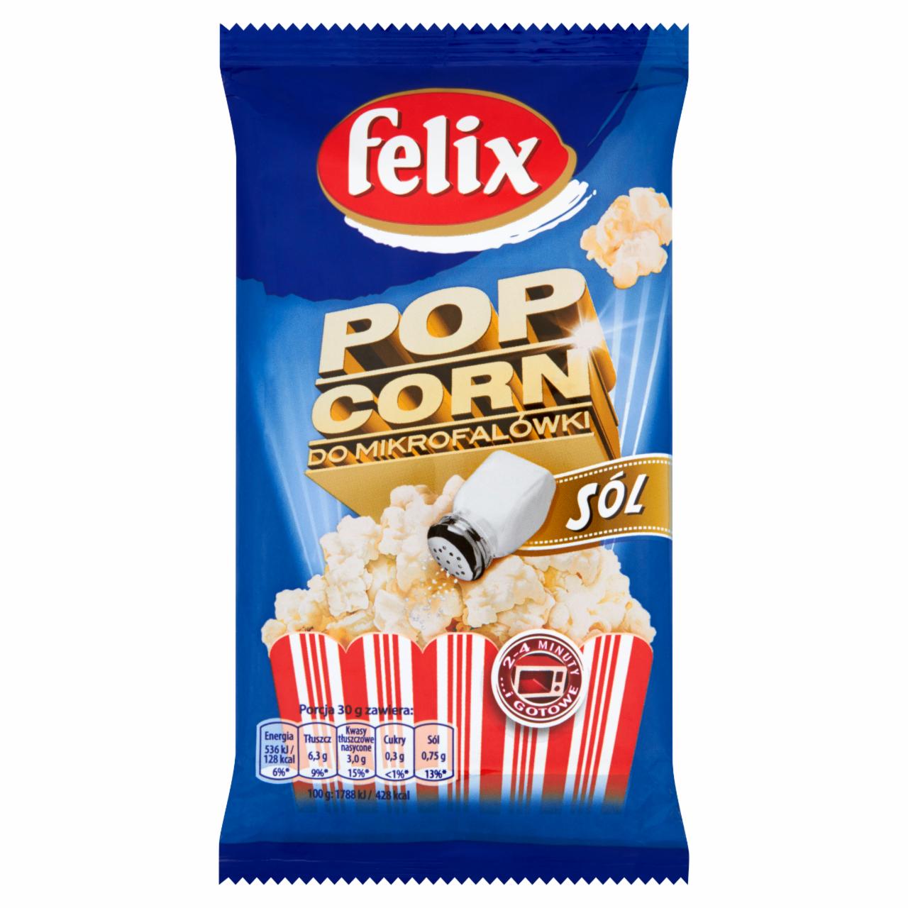 Zdjęcia - Popcorn solony do mikrofalówki 90 g Felix