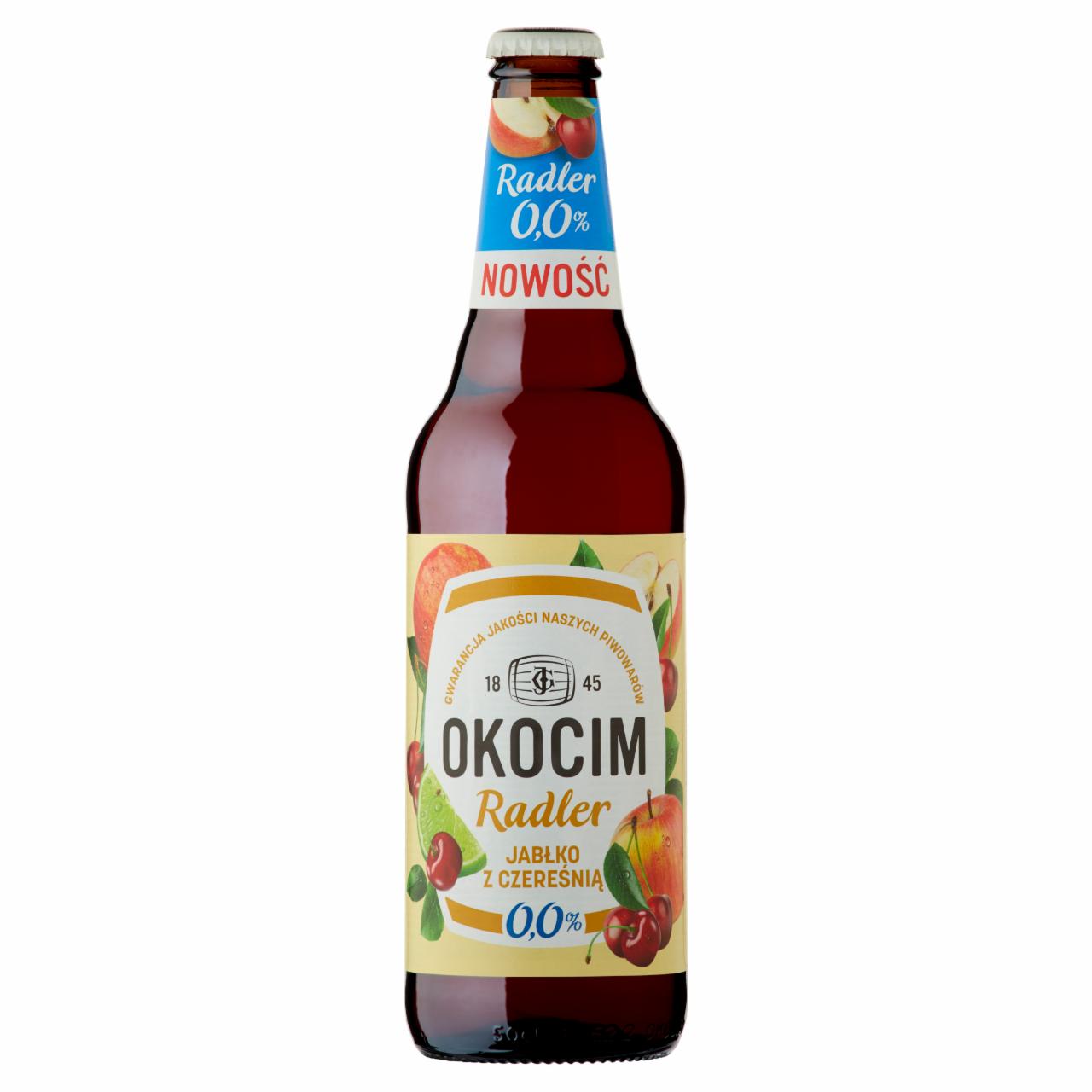 Zdjęcia - Okocim Radler Piwo bezalkoholowe z lemoniadą jabłko z czereśnią 500 ml