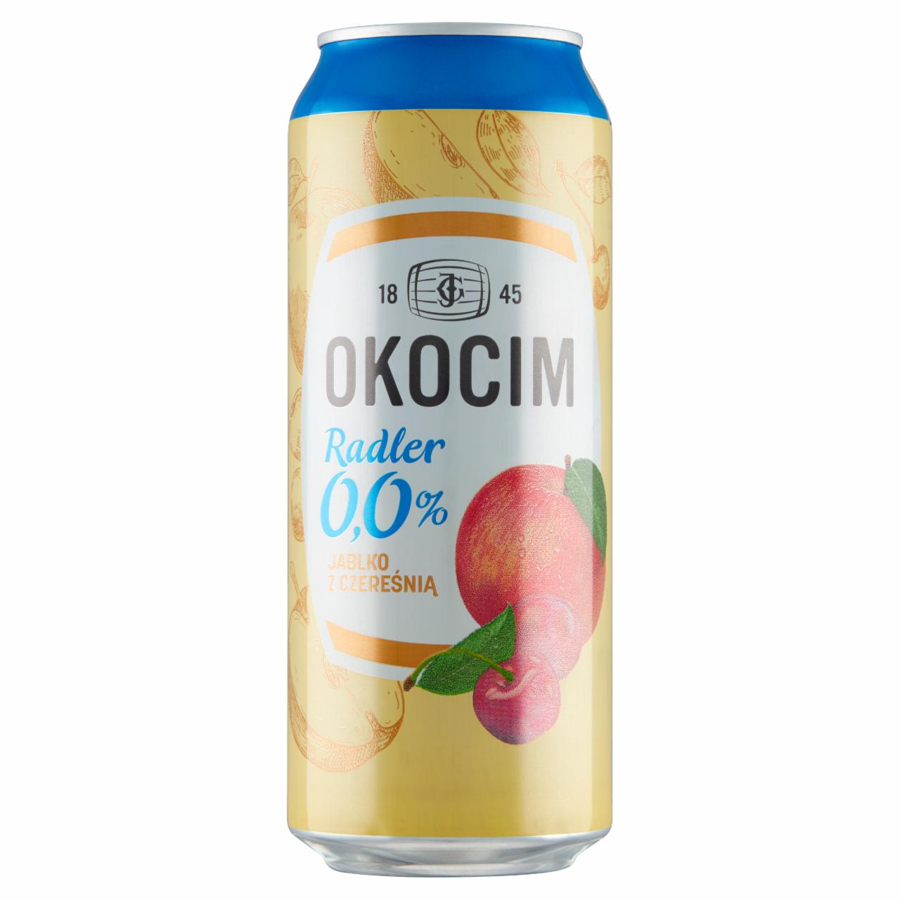 Zdjęcia - Okocim Radler Piwo bezalkoholowe z lemoniadą jabłko z czereśnią 500 ml