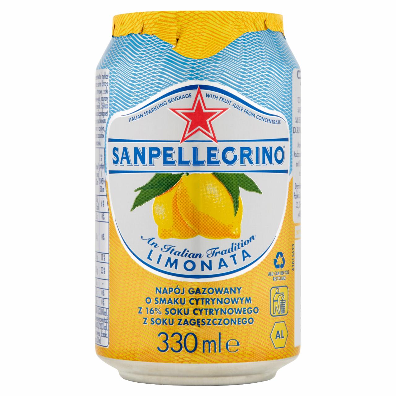 Zdjęcia - Sanpellegrino Limonata Napój gazowany o smaku cytrynowym 330 ml