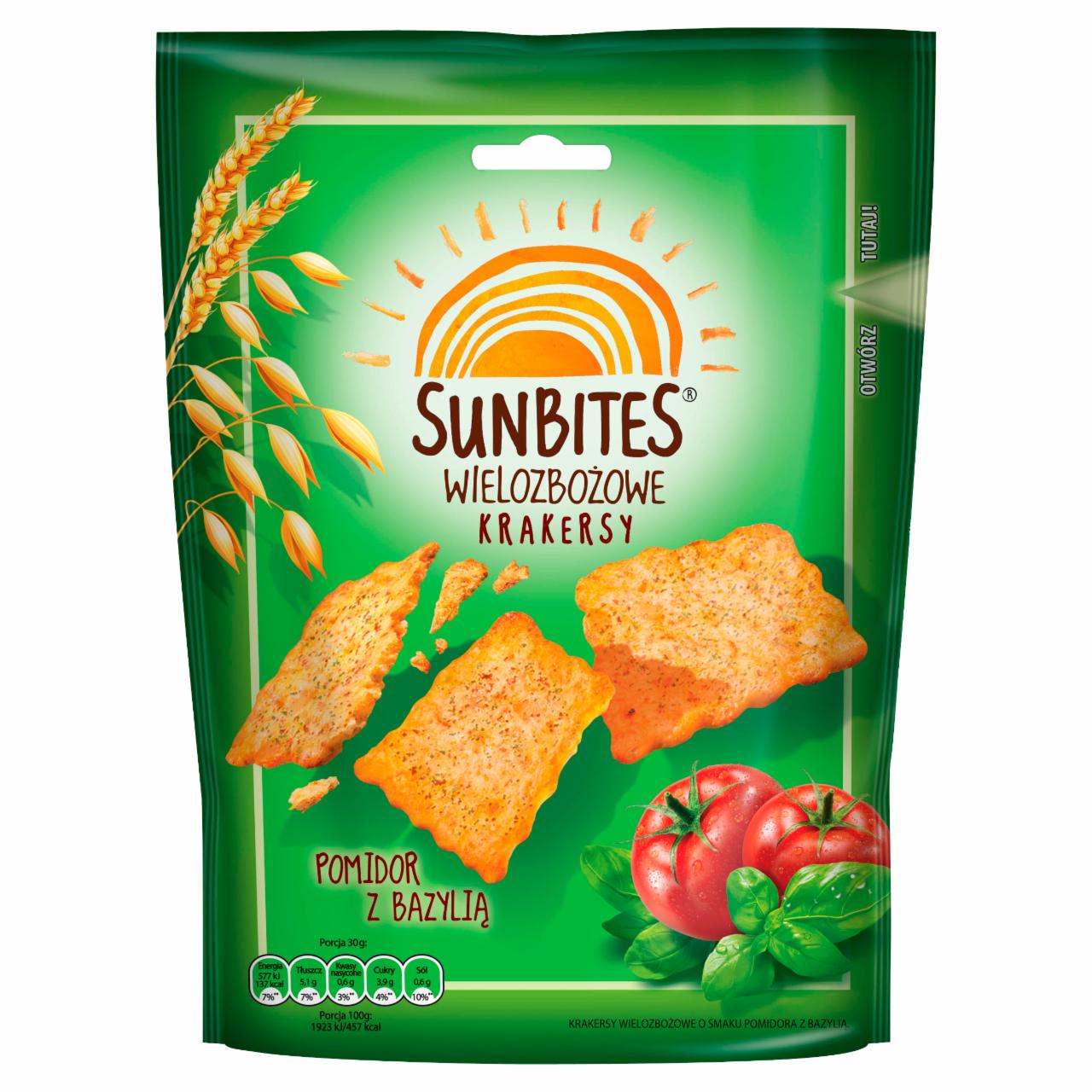 Zdjęcia - Sunbites Wielozbożowe krakersy pomidor z bazylią 100 g