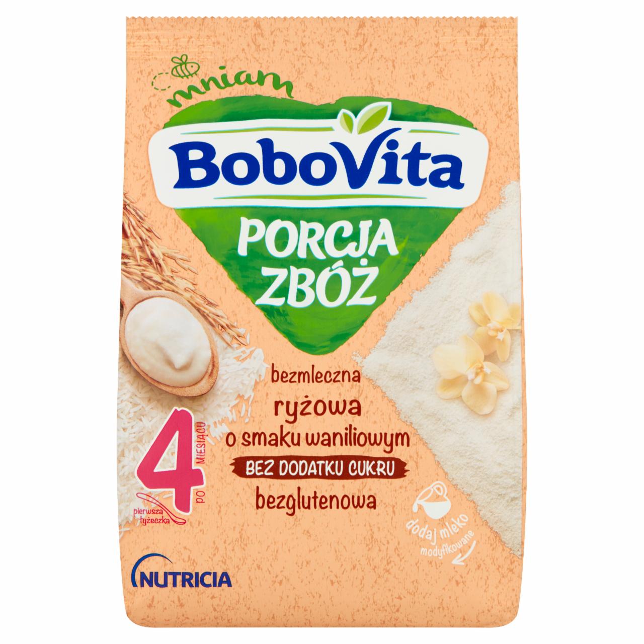 Zdjęcia - BoboVita Porcja Zbóż Kaszka bezmleczna ryżowa o smaku waniliowym po 4 miesiącu 170 g