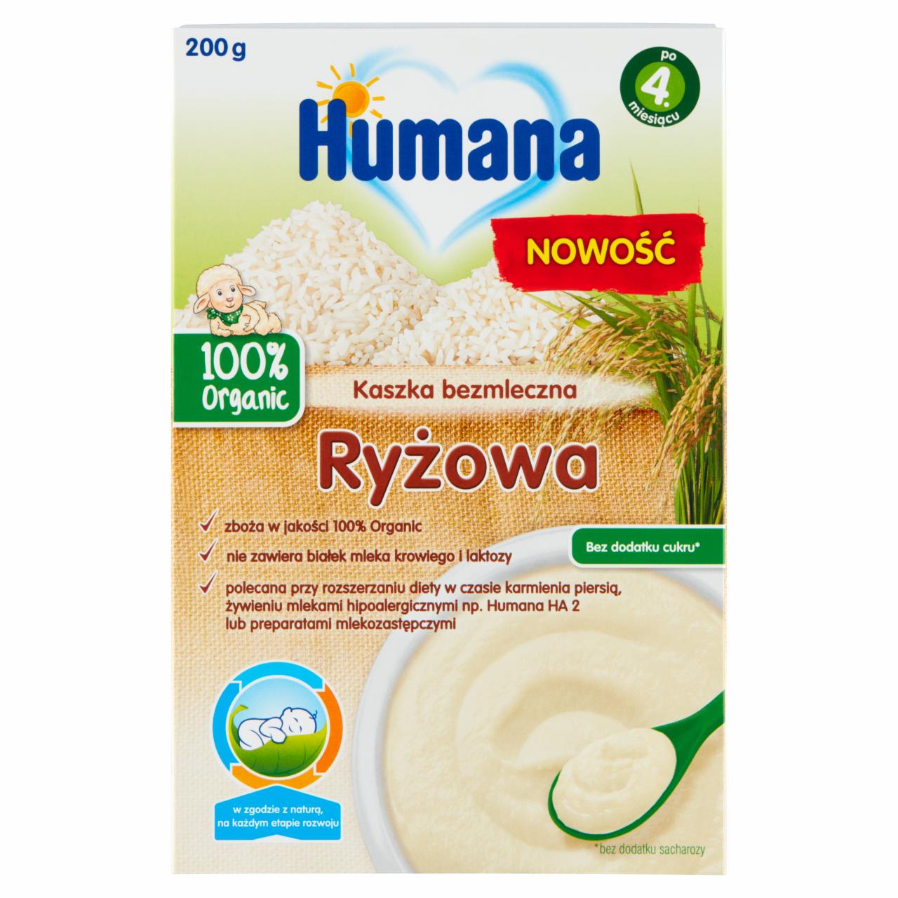 Zdjęcia - Humana 100% Organic Kaszka bezmleczna ryżowa po 4. miesiącu 200 g
