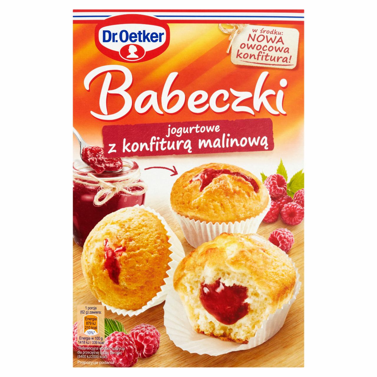 Zdjęcia - Dr. Oetker Babeczki jogurtowe z konfiturą malinową 405 g