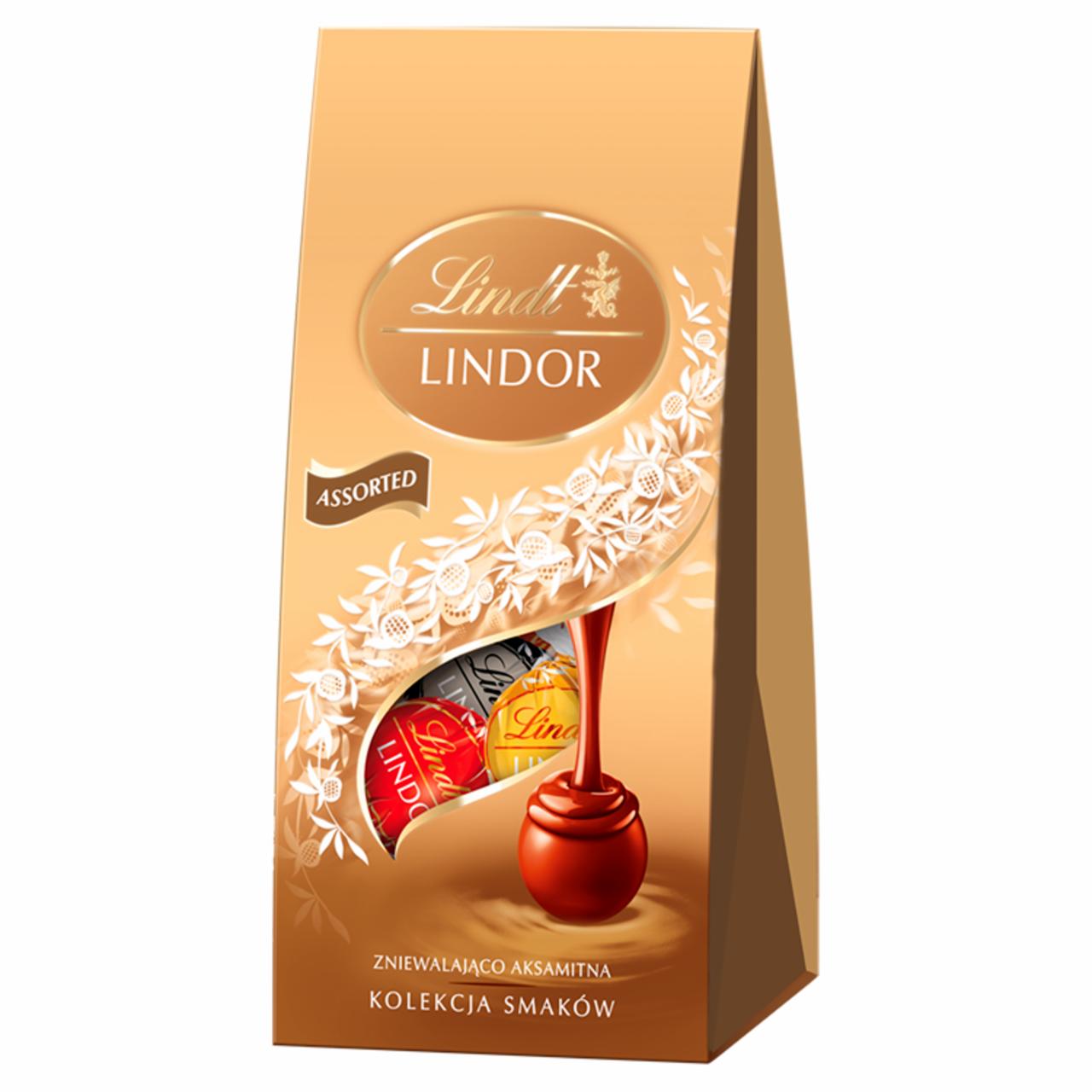 Zdjęcia - Lindt Lindor Praliny z czekolady mlecznej gorzkiej i białej z nadzieniem 100 g