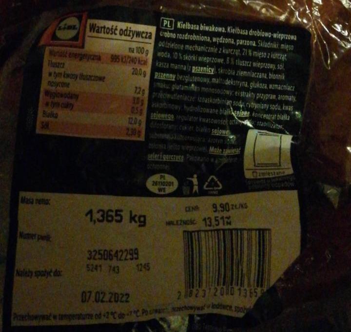 Zdjęcia - Kiełbasa biwakowa Lidl