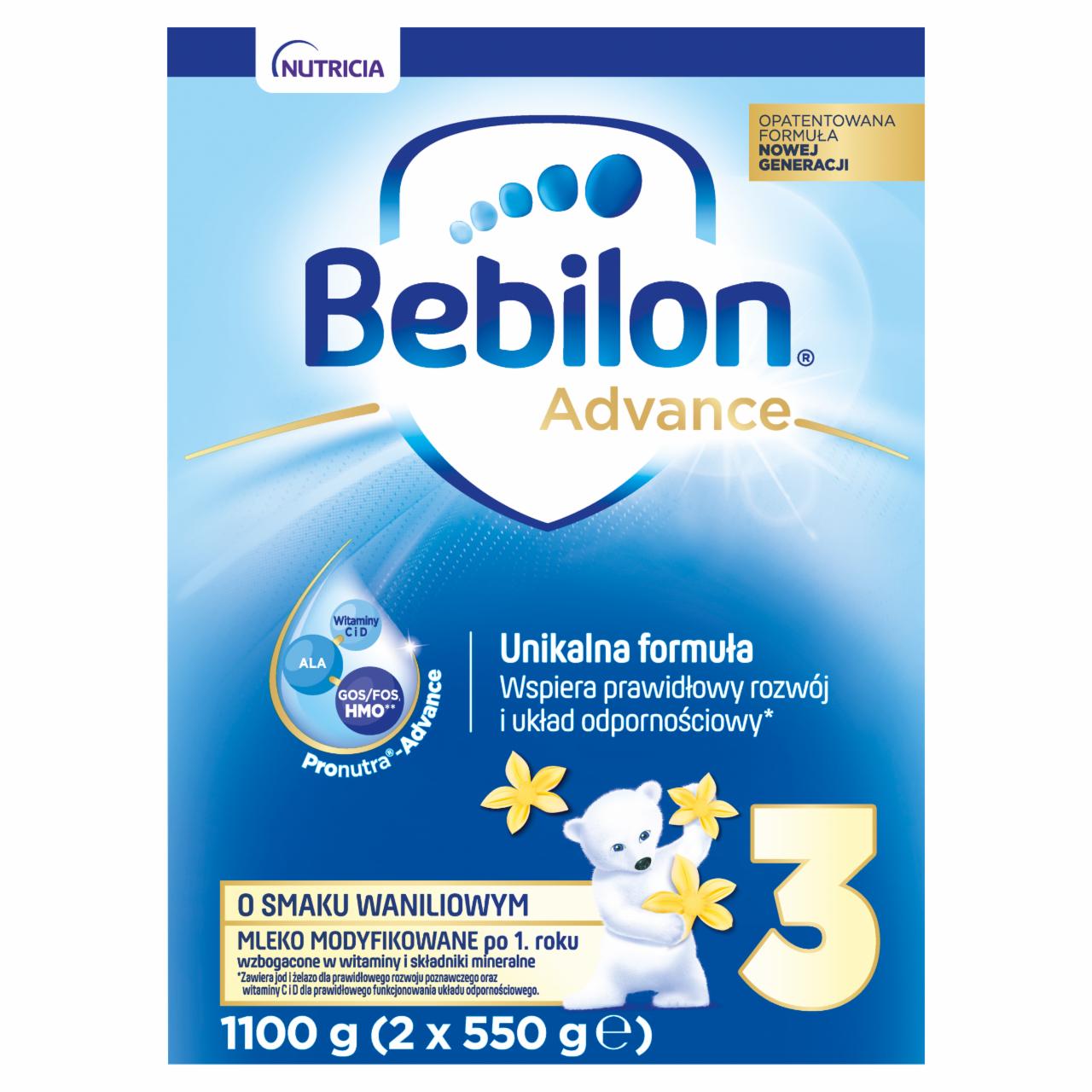 Zdjęcia - Bebilon 3 Pronutra-Advance Mleko modyfikowane po 1. roku życia o smaku waniliowym 1100 g (2 x 550 g)