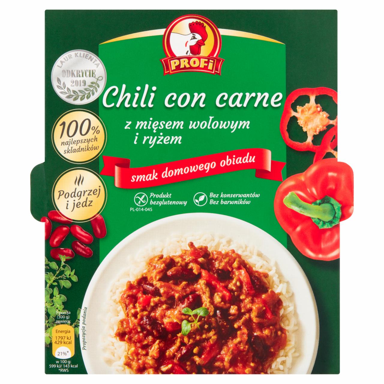 Zdjęcia - Profi Chili con carne z mięsem wołowym i ryżem 300 g