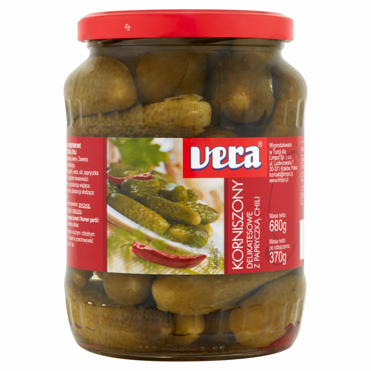 Zdjęcia - Vera Korniszony z papryczką chili 680 g