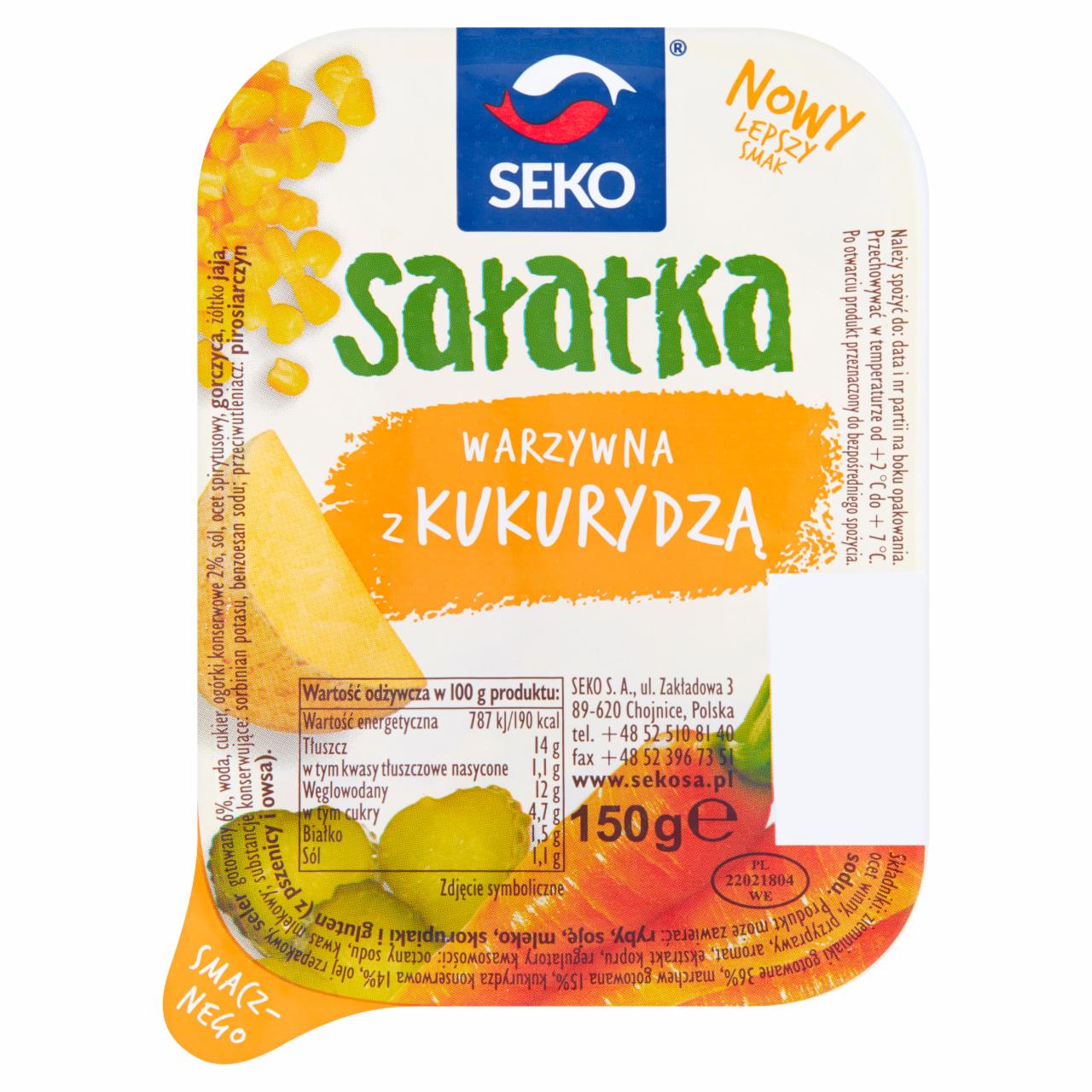 Zdjęcia - Seko Sałatka warzywna z kukurydzą 150 g