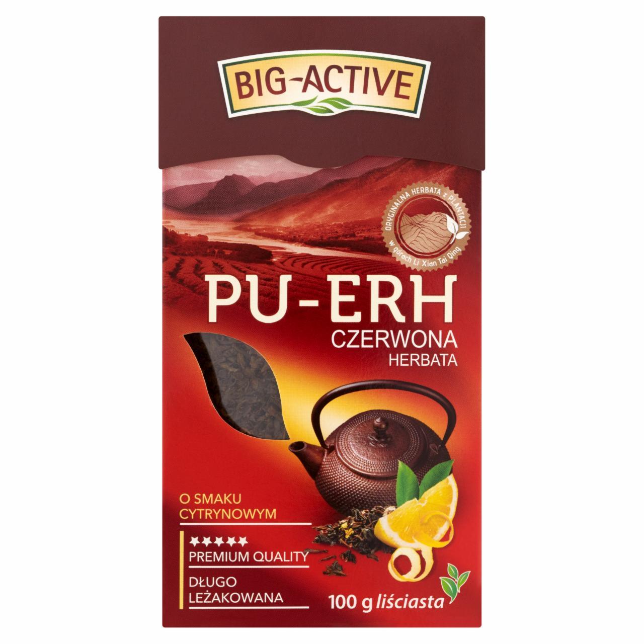 Zdjęcia - Pu-Erh Herbata czerwona o smaku cytrynowym liściasta 100 g Big-Active