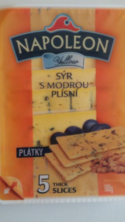 Zdjęcia - Ser żółty w plastrach z niebieską pleśnią - Napoleon
