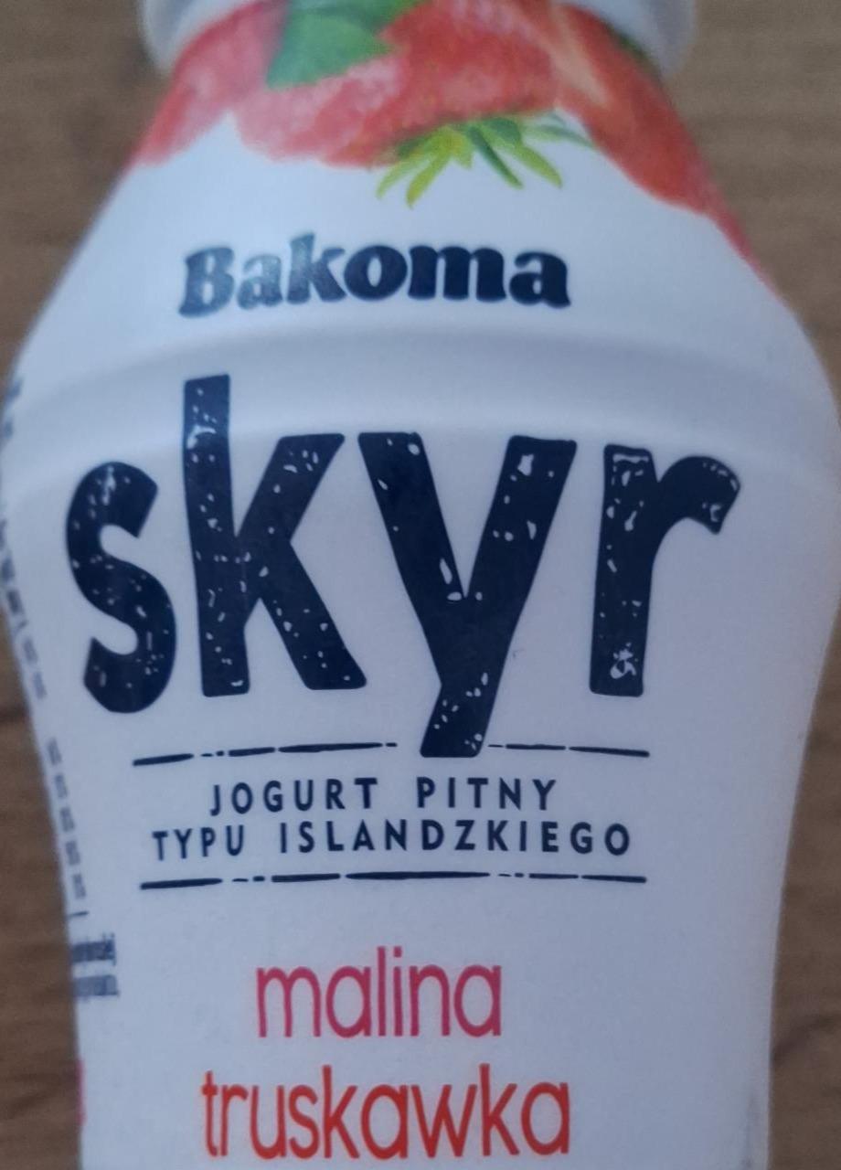 Zdjęcia - Jogurt pitny typu islandzkiego skyr malina truskawka Bakoma