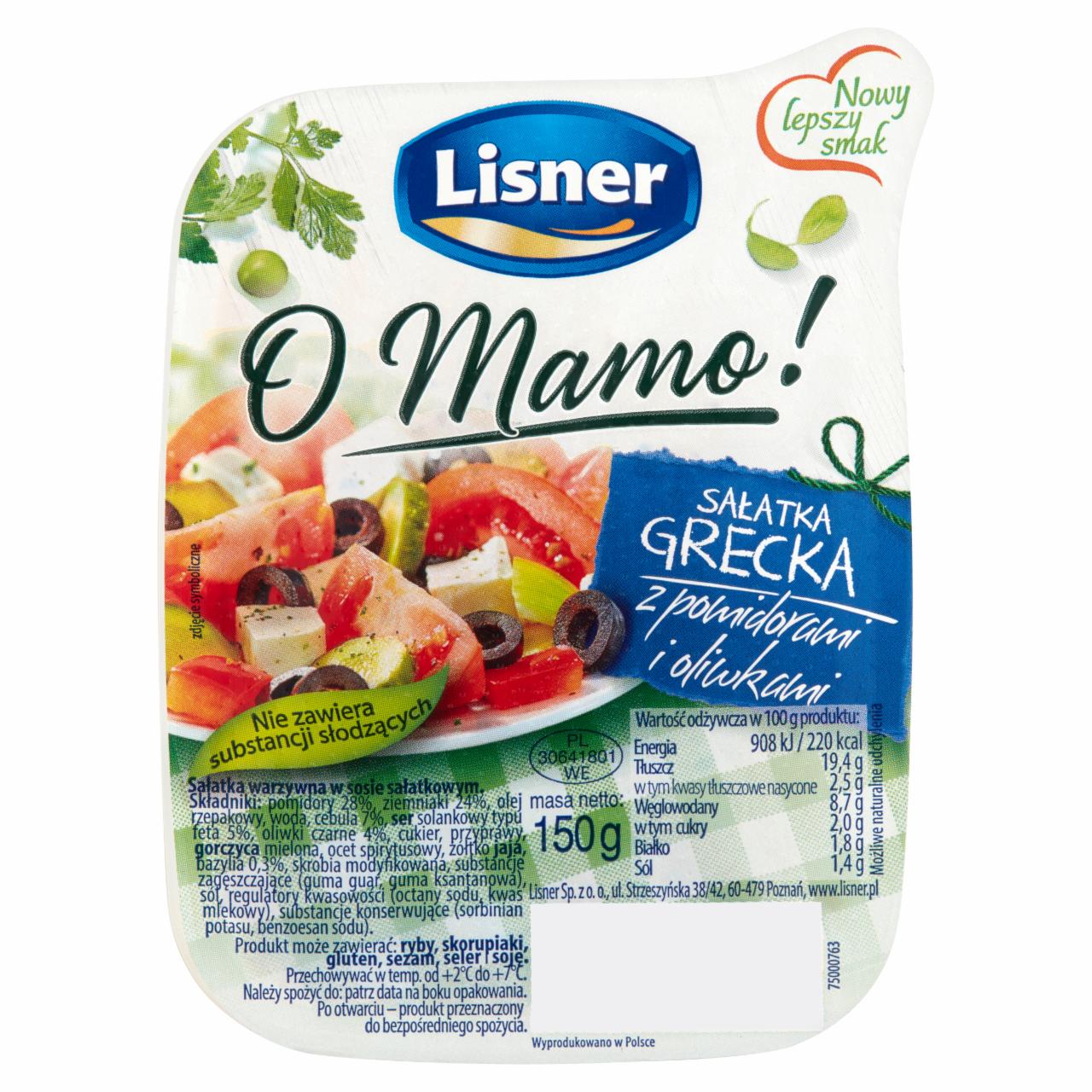 Zdjęcia - Lisner O Mamo! Sałatka grecka z pomidorami i oliwkami 150 g