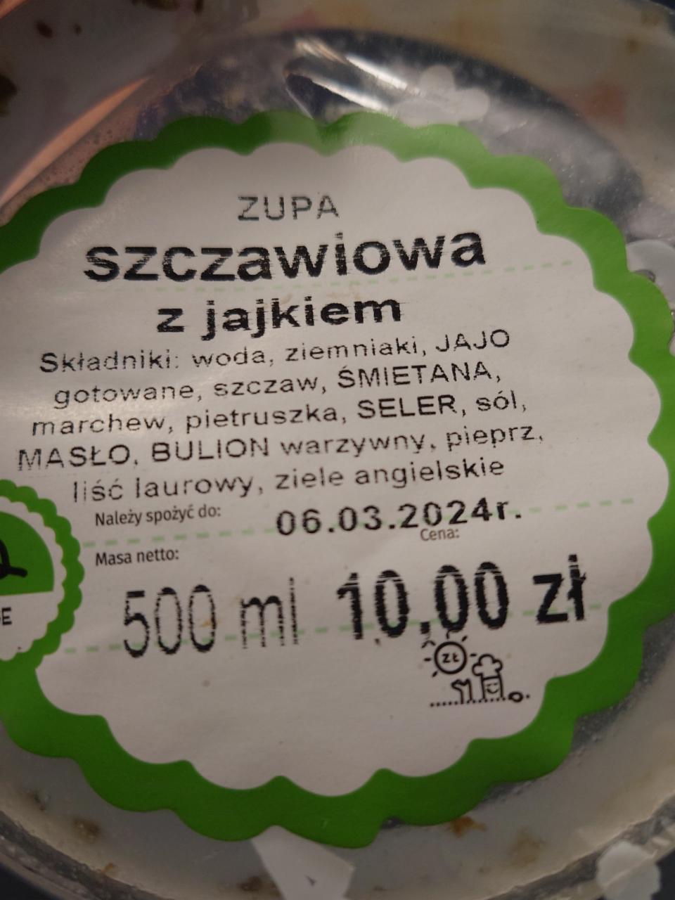 Zdjęcia - Zupa szczawiowa z jajkiem Ślimak