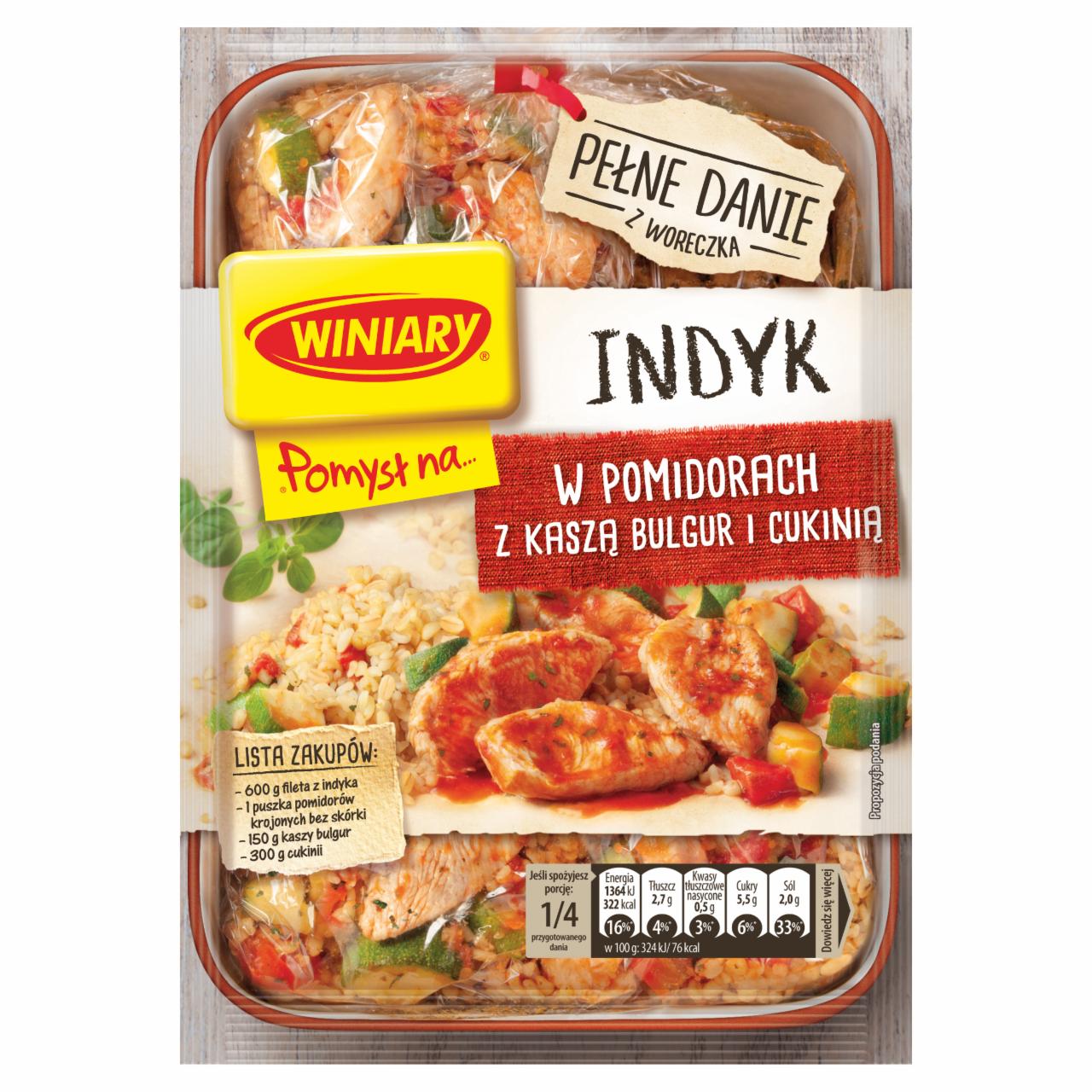 Zdjęcia - Winiary Pomysł na... Indyk w pomidorach z kaszą bulgur i cukinią 35 g