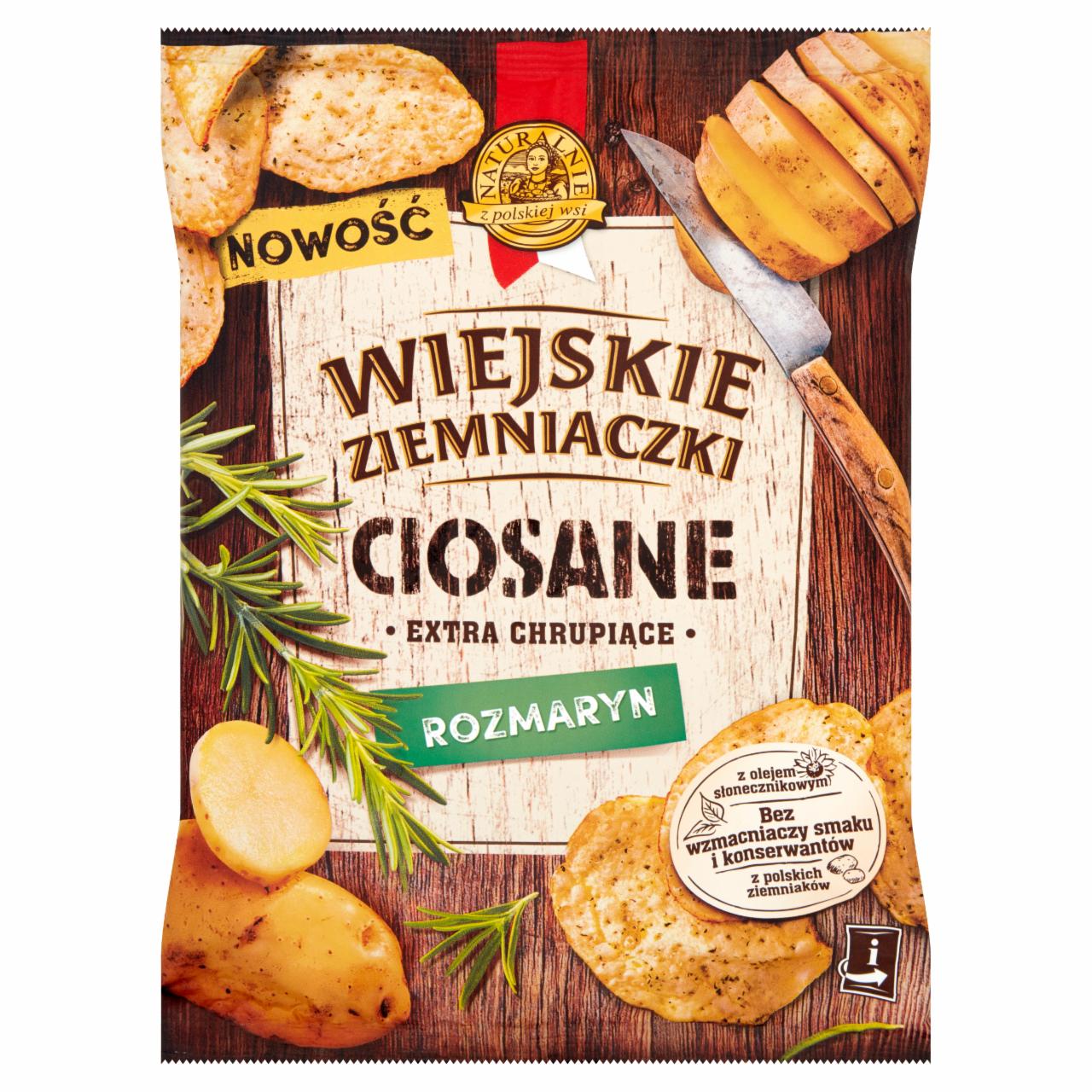 Zdjęcia - Wiejskie Ziemniaczki Ciosane Chipsy ziemniaczane o smaku rozmarynu 110 g