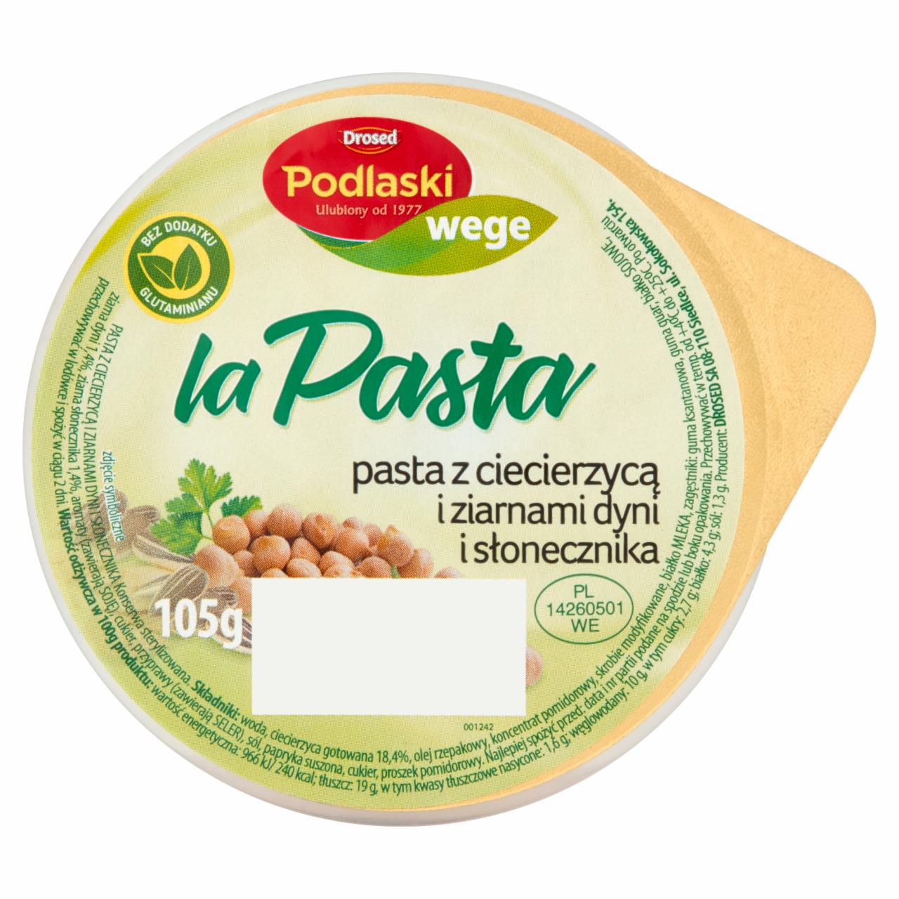 Zdjęcia - Drosed Podlaski wege la Pasta Pasta z ciecierzycą i ziarnami dyni i słonecznika 105 g