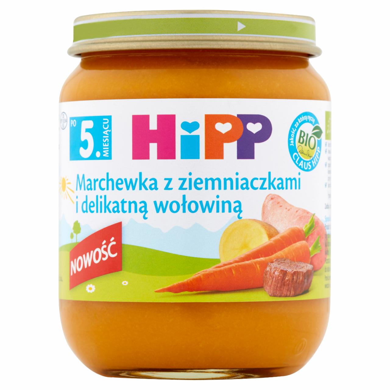 Zdjęcia - HiPP BIO Marchewka z ziemniaczkami i delikatną wołowiną po 5. miesiącu 125 g