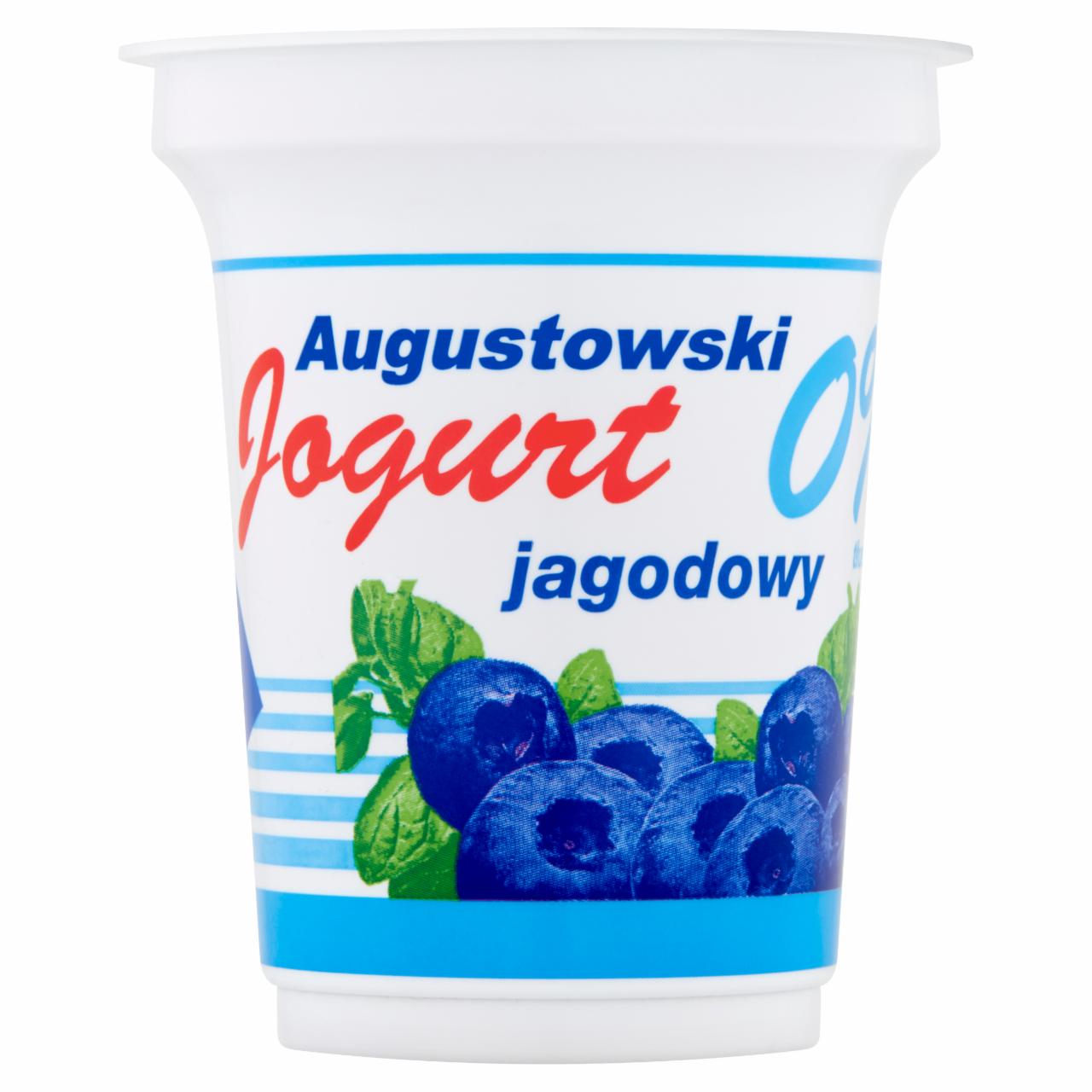 Zdjęcia - Mlekpol Jogurt Augustowski jagodowy 0% tłuszczu 350 g