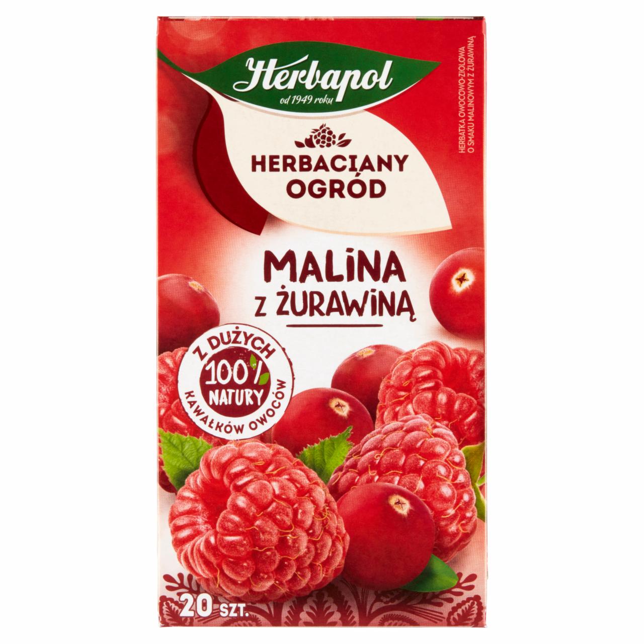 Zdjęcia - Herbapol Herbaciany Ogród Herbatka owocowo-ziołowa malina z żurawiną 54 g (20 x 2,7 g)