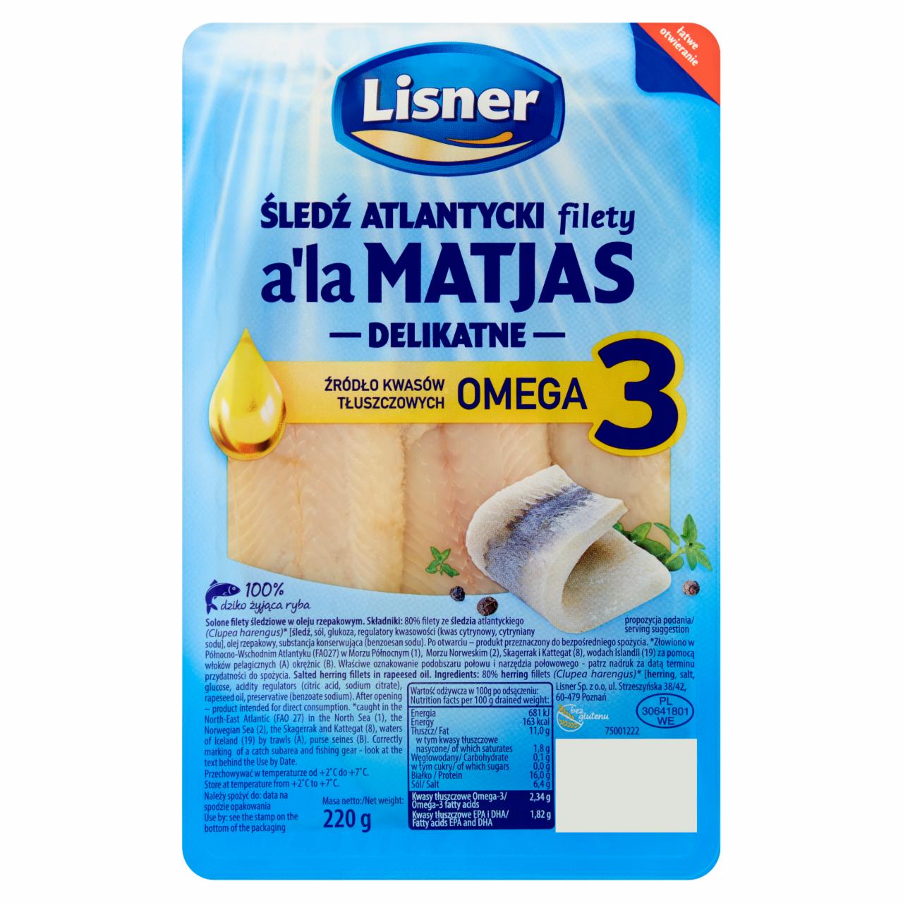 Zdjęcia - Lisner Filety śledziowe a'la Matjas delikatne 220 g