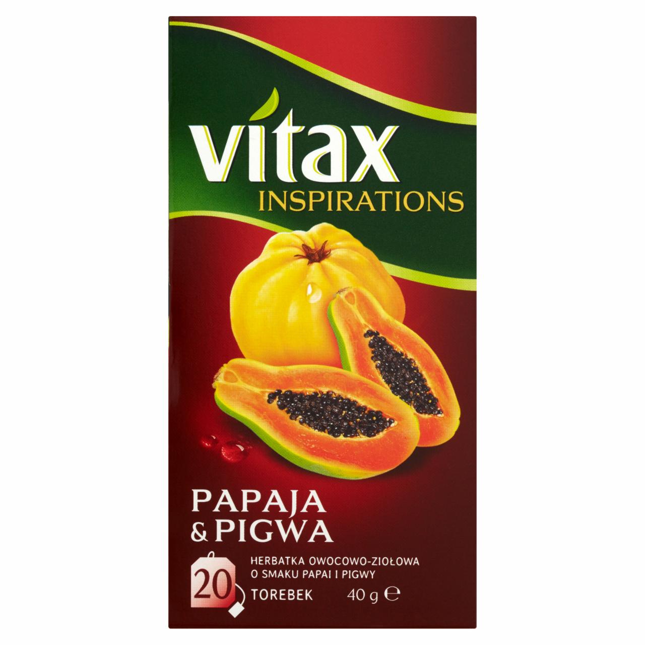 Zdjęcia - Vitax Inspirations Papaja & Pigwa Herbatka owocowo-ziołowa 40 g (20 torebek)