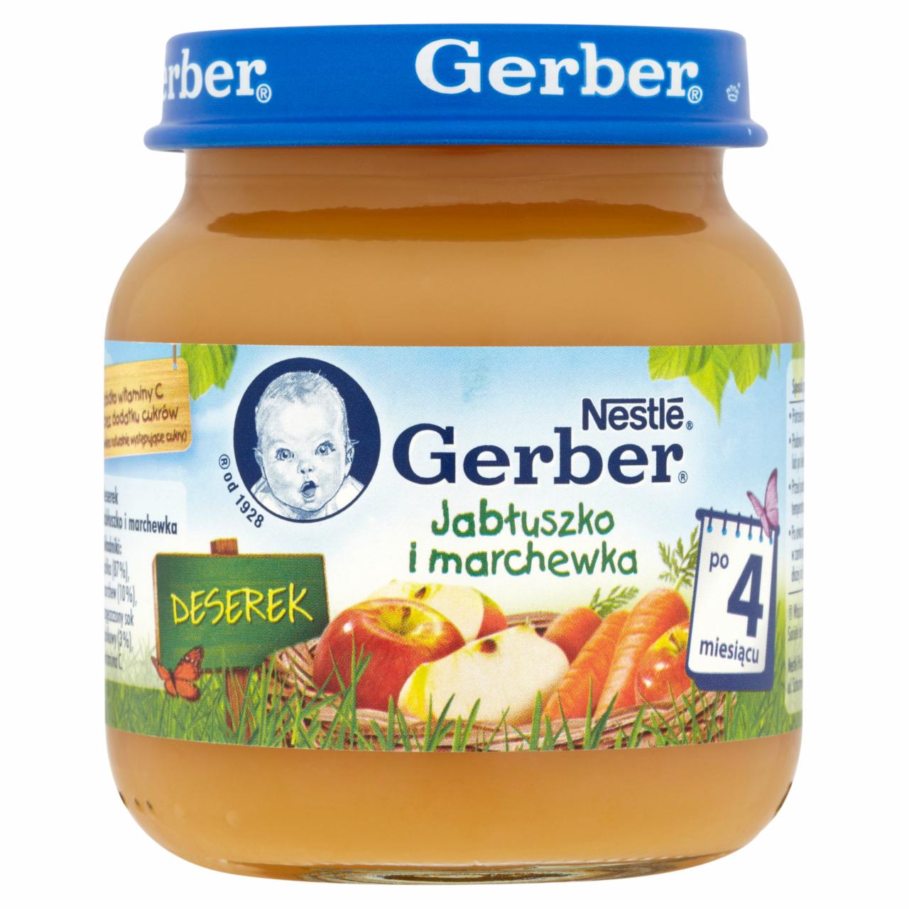 Zdjęcia - Gerber Deserek Jabłuszko i marchewka po 4 miesiącu 130 g