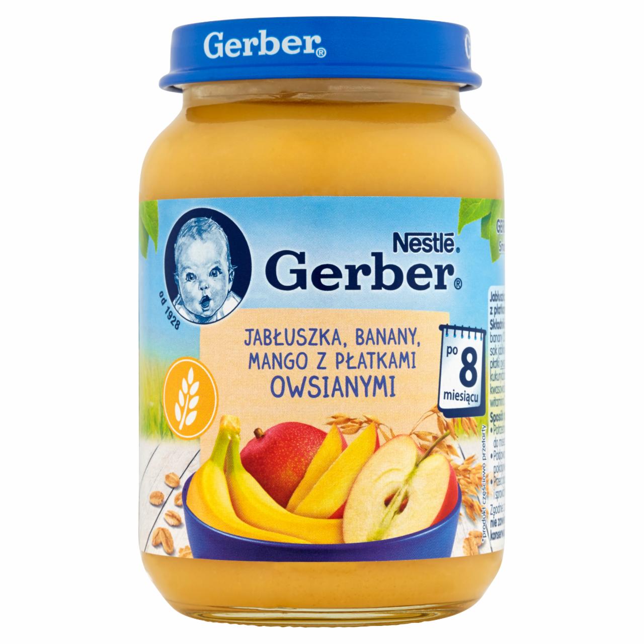 Zdjęcia - Gerber Jabłuszka banany mango z płatkami owsianymi po 8 miesiącu 190 g