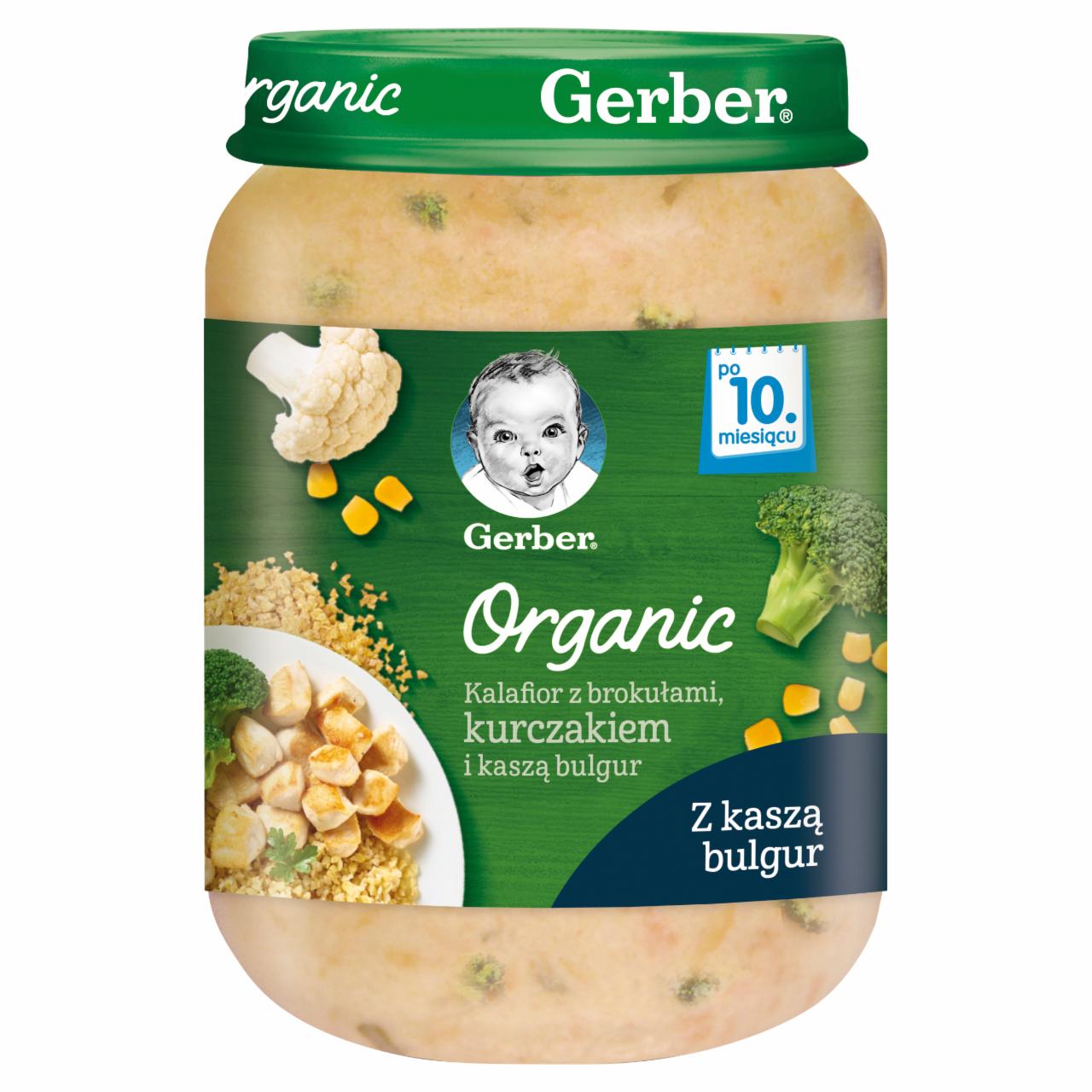 Zdjęcia - Gerber Organic Kalafior z brokułami kurczakiem i kaszą bulgur dla niemowląt po 10. miesiącu 190 g