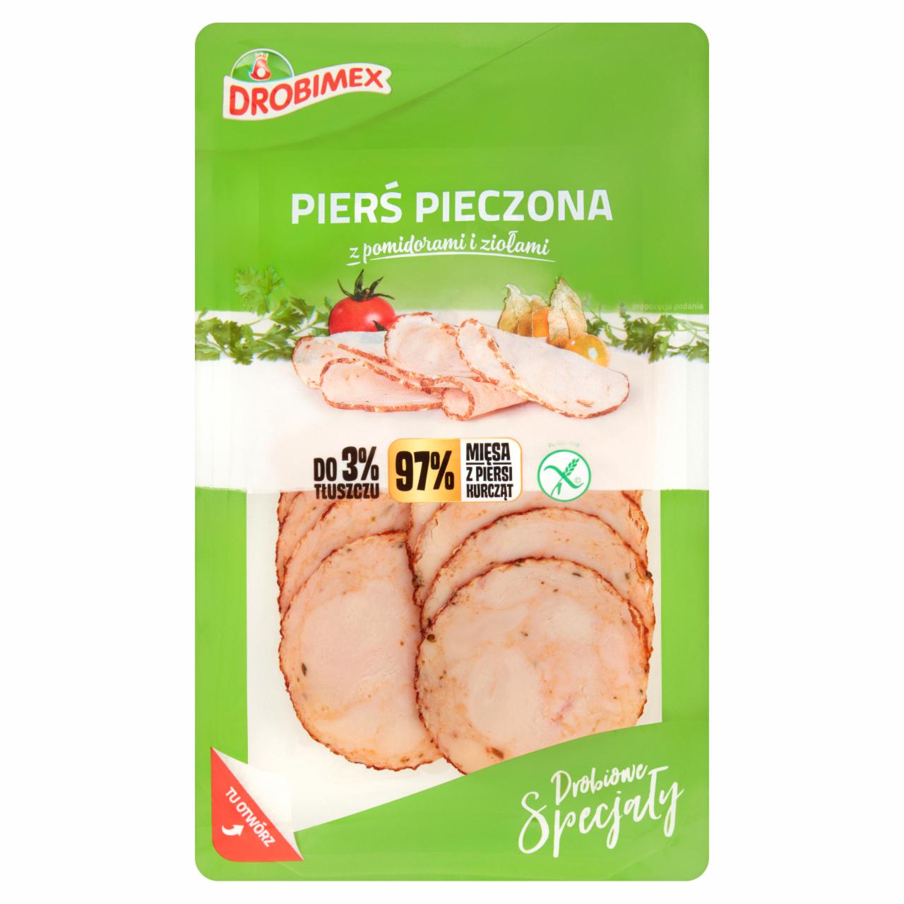 Zdjęcia - Drobimex Pierś pieczona z pomidorami i ziołami 100 g