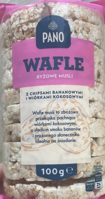 Zdjęcia - Wafle ryżowe musli z chipsami bananowymi i wiorkami kokosowymi Pano