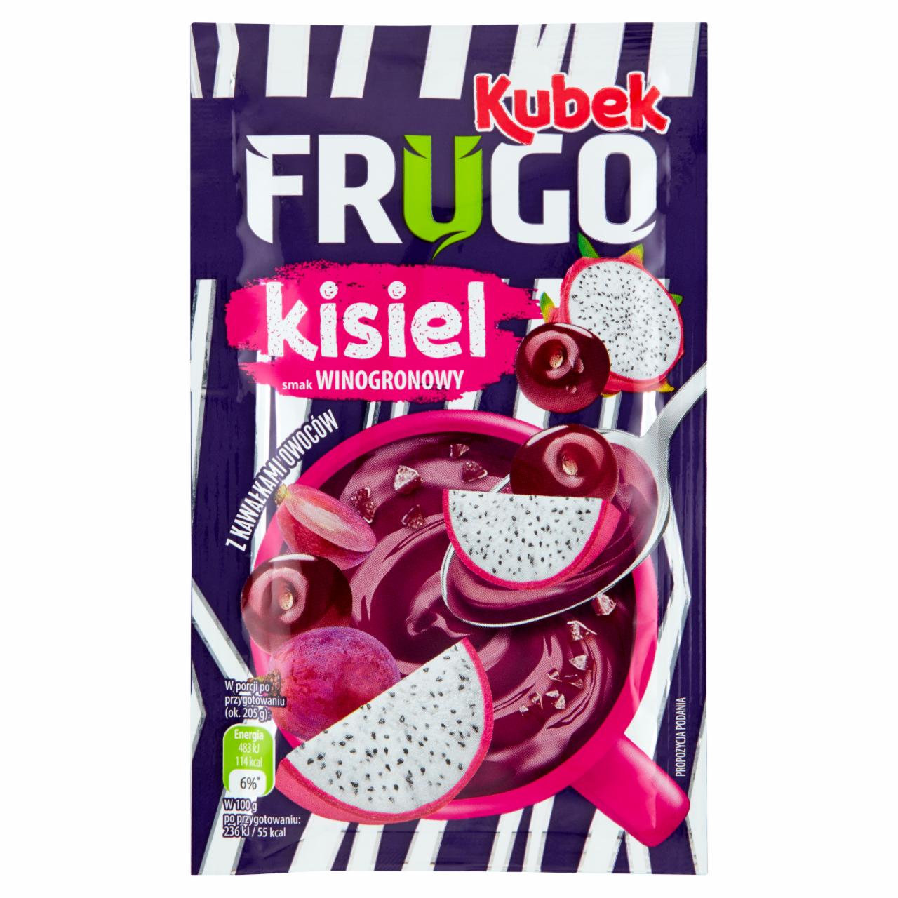 Zdjęcia - Kubek Frugo Kisiel z kawałkami owoców smak winogronowy 30 g