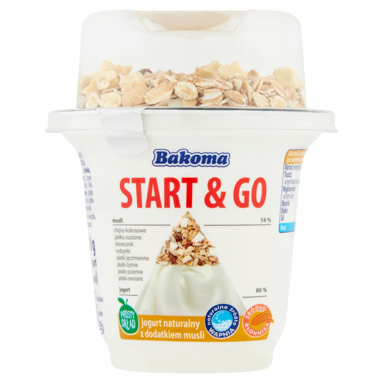 Zdjęcia - Bakoma Start & Go Jogurt naturalny z dodatkiem musli 210 g
