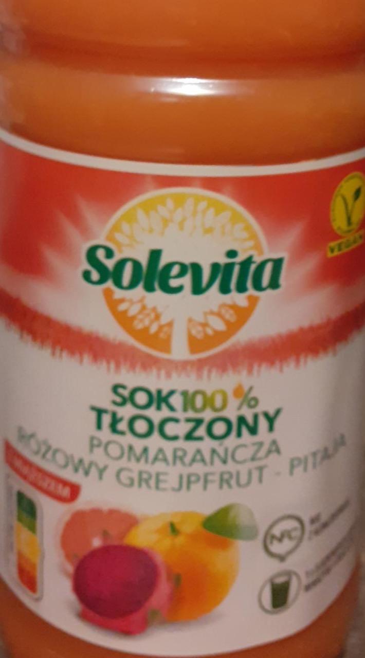 Zdjęcia - Sok 100% tłoczony pomarańcza różowy grejpfrut pitaja Solevita