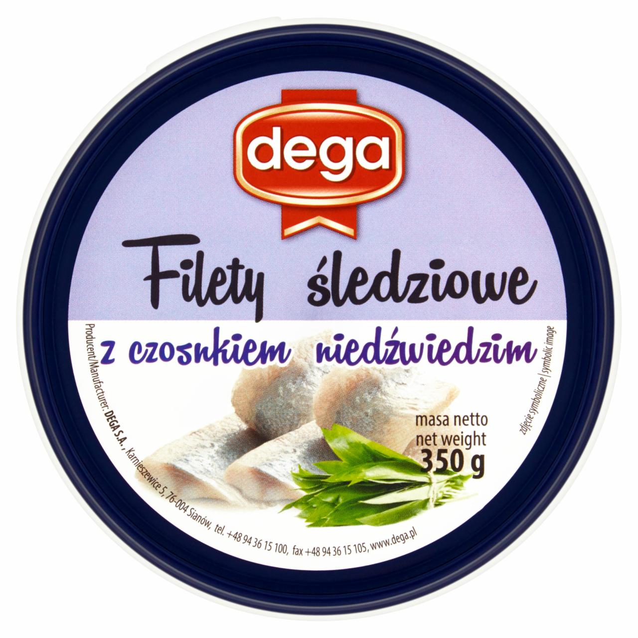 Zdjęcia - Dega Filety śledziowe z czosnkiem niedźwiedzim 350 g