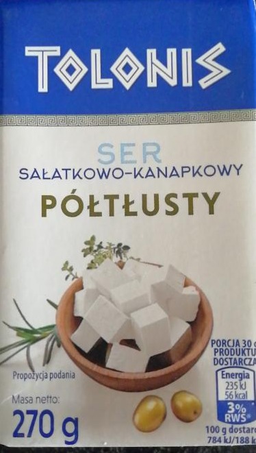 Zdjęcia - Ser sałatkowo-kanapkowy półtłusty Tolonis