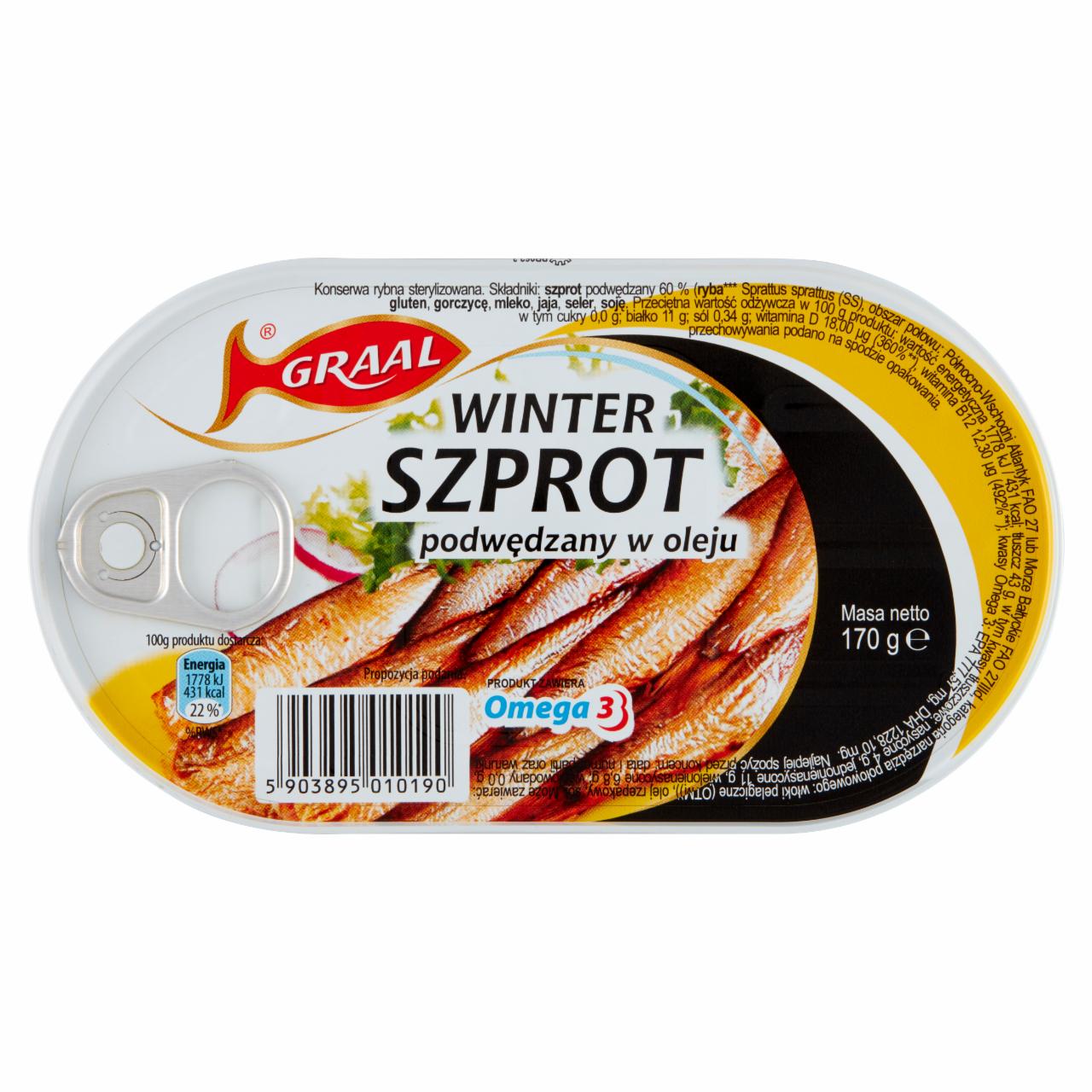 Zdjęcia - Graal Winter Szprot podwędzany w oleju 170 g