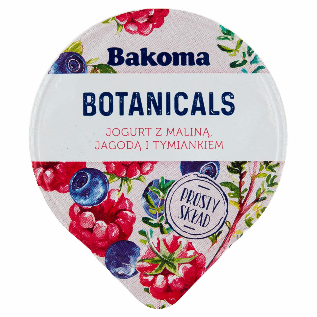 Zdjęcia - Bakoma Botanicals Jogurt z maliną jagodą i tymiankiem 140 g