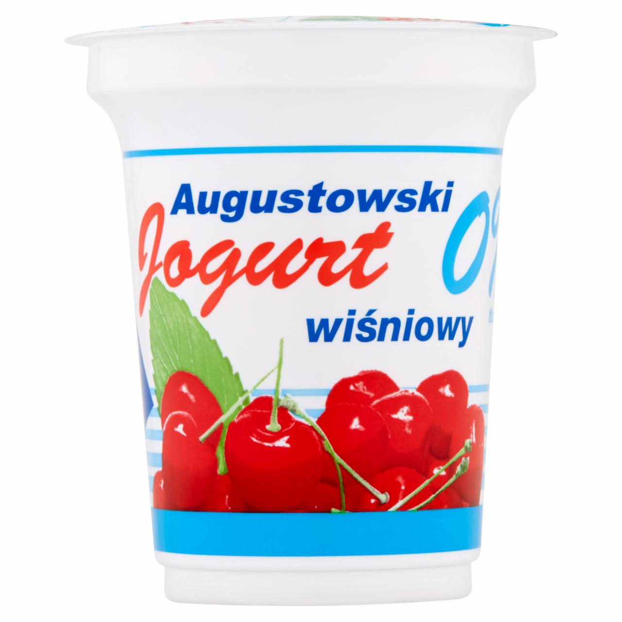 Zdjęcia - Mlekpol Jogurt Augustowski wiśniowy 0% tłuszczu 350 g