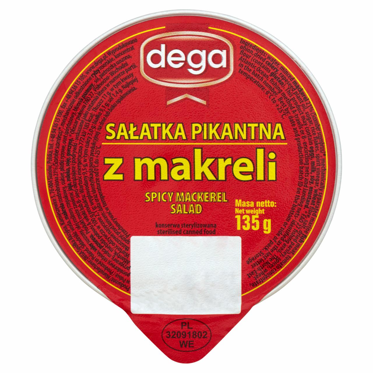 Zdjęcia - Dega Sałatka pikantna z makreli 135 g