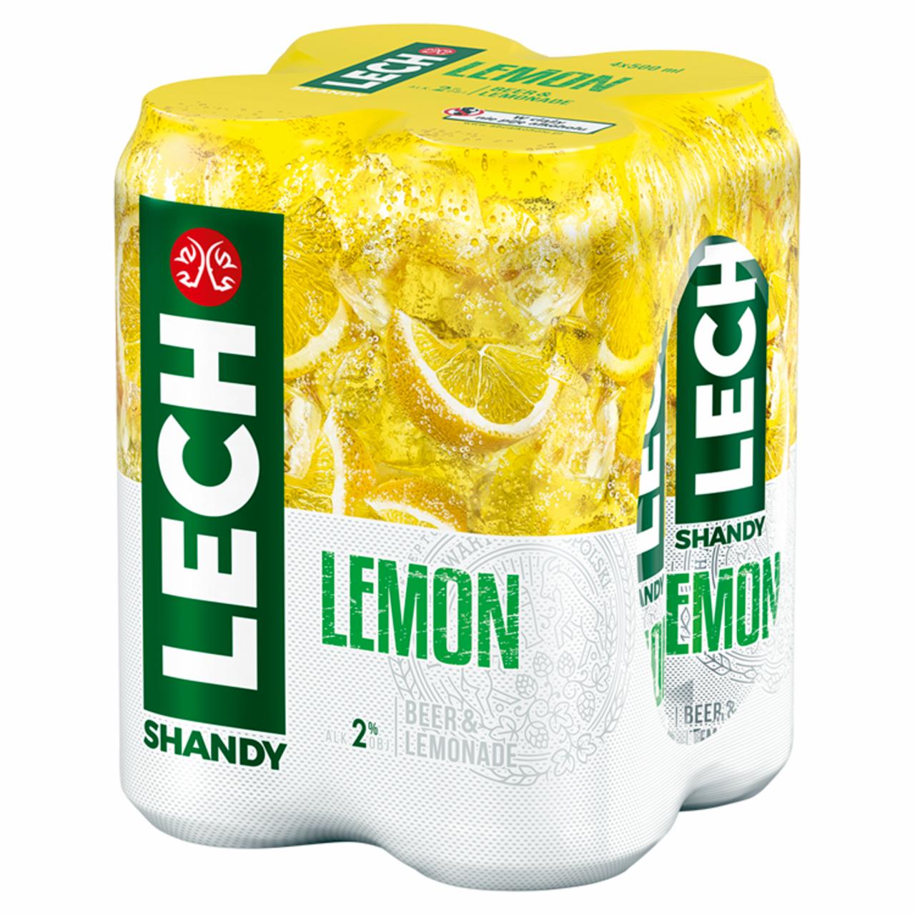 Zdjęcia - Lech Shandy Lemon Piwo z lemoniadą 4 x 500 ml